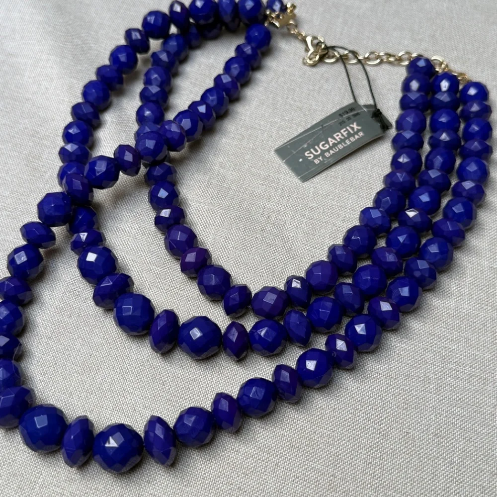 Sugarfix By Bauble Bar Triple Strand Purple Necklace NWT - Picture 3 of 9